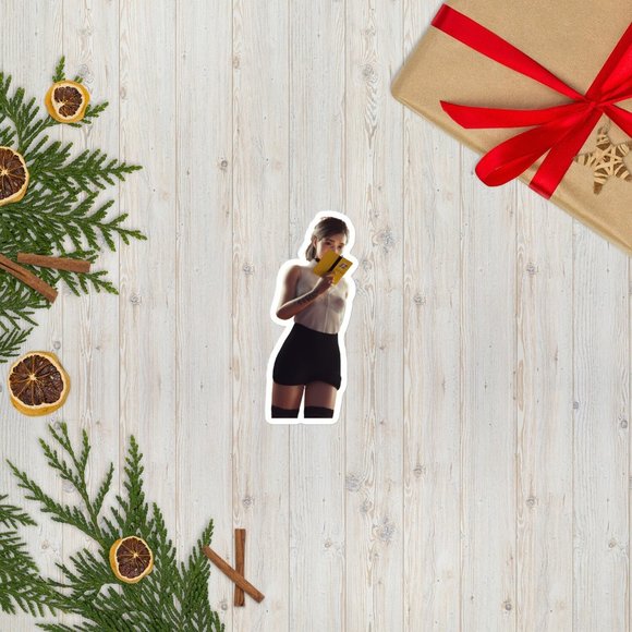 Sexy Ellie reading a book Bubble-free stickers (Customizable) - Picture 2 of 3